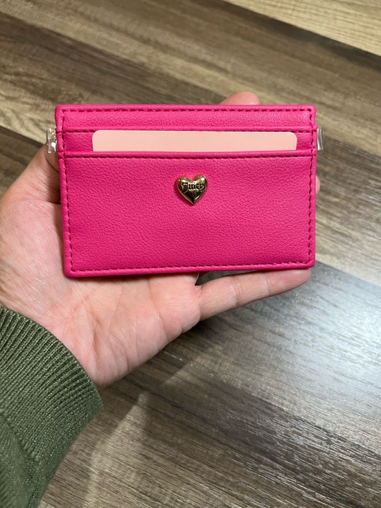 Juicy Couture Handbags - Juicy Couture Hot Pink Card Case with Gold Heart Emblem